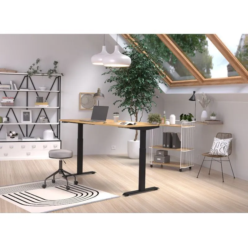 Reguleeritava kõrgusega kirjutuslaud Mailand-Jet 160x80 navarra tamm/must