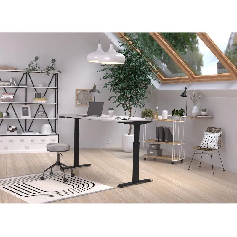 Reguleeritava kõrgusega kirjutuslaud Mailand-Jet 160x80 kašmiir/must