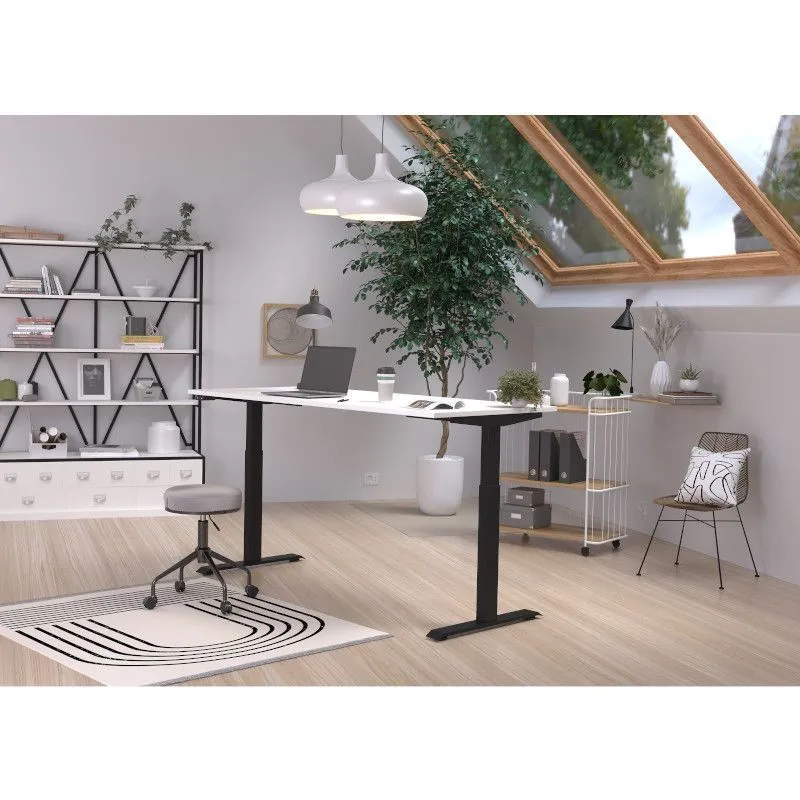 Reguleeritava kõrgusega kirjutuslaud Mailand-Jet 180x80 valge/must