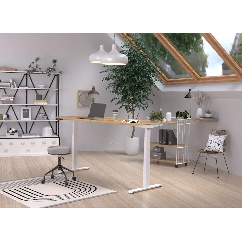 Reguleeritava kõrgusega kirjutuslaud Mailand-Jet 180x80 navarra tamm/valge