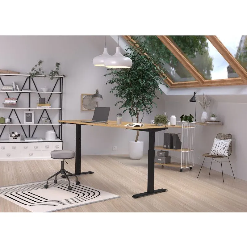Reguleeritava kõrgusega kirjutuslaud Mailand-Jet 180x80 navarra tamm/must