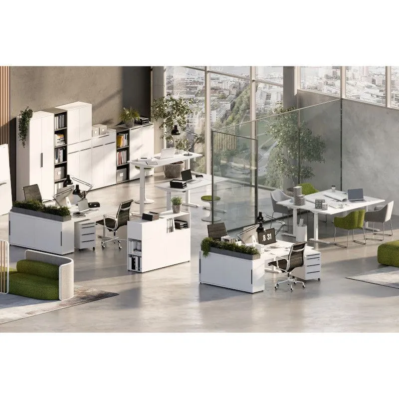 Reguleeritava kõrgusega kirjutuslaud Mailand-Jet 180x80 kašmiir/hõbehall