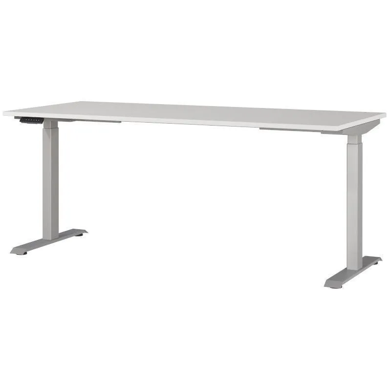 Reguleeritava kõrgusega kirjutuslaud Mailand-Jet 180x80 helehall/hõbehall