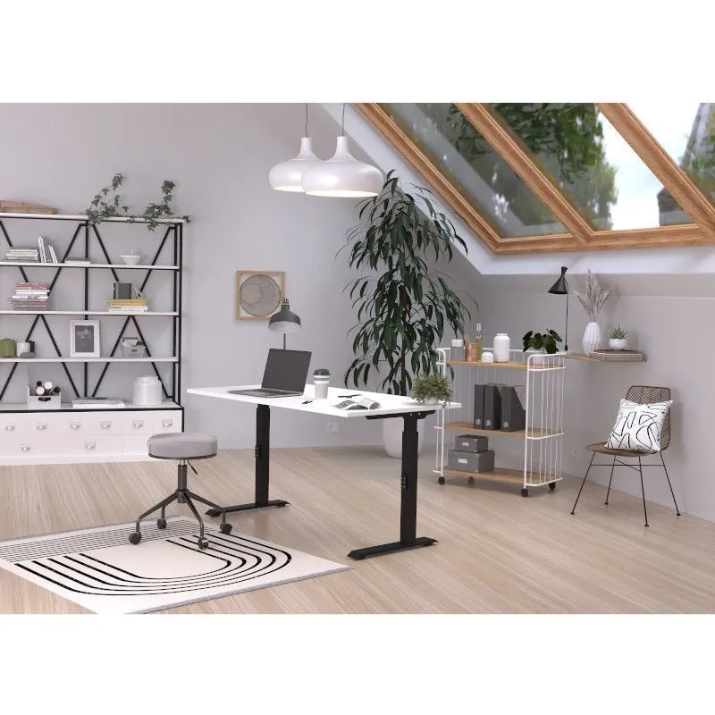 Reguleeritava kõrgusega kirjutuslaud Mailand-D 120x80 valge/must