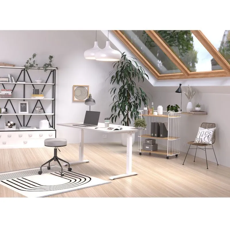 Reguleeritava kõrgusega kirjutuslaud Mailand-D 120x80 kašmiir/valge