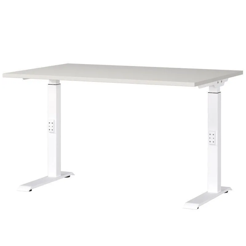 Reguleeritava kõrgusega kirjutuslaud Mailand-D 120x80 helehall/valge