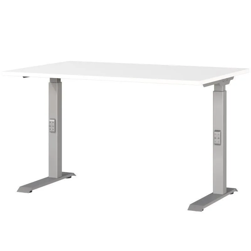 Reguleeritava kõrgusega kirjutuslaud Mailand-D 120x80 valge/hõbehall