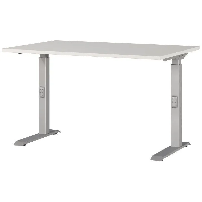 Reguleeritava kõrgusega kirjutuslaud Mailand-D 120x80 helehall/hõbehall