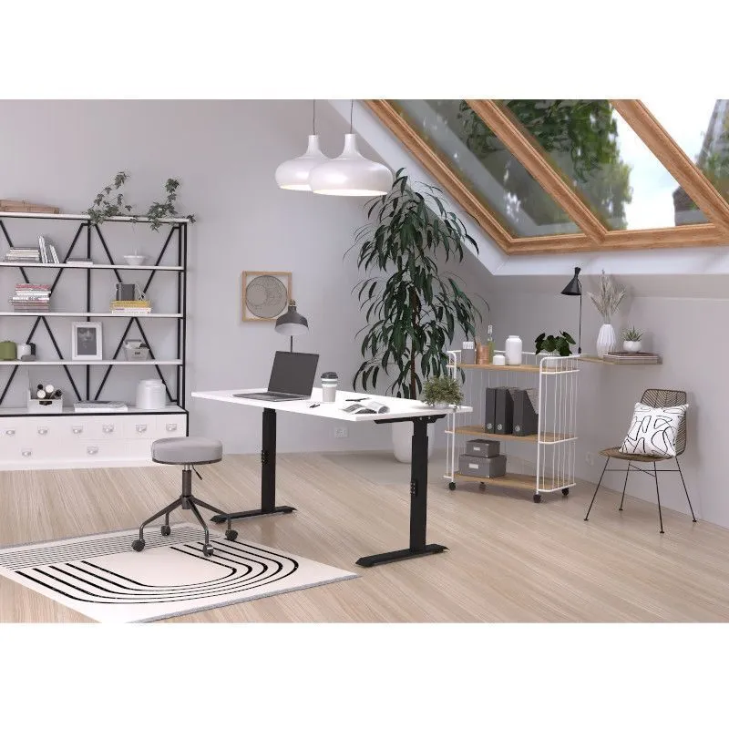 Reguleeritava kõrgusega kirjutuslaud Mailand-D 140x80 valge/must