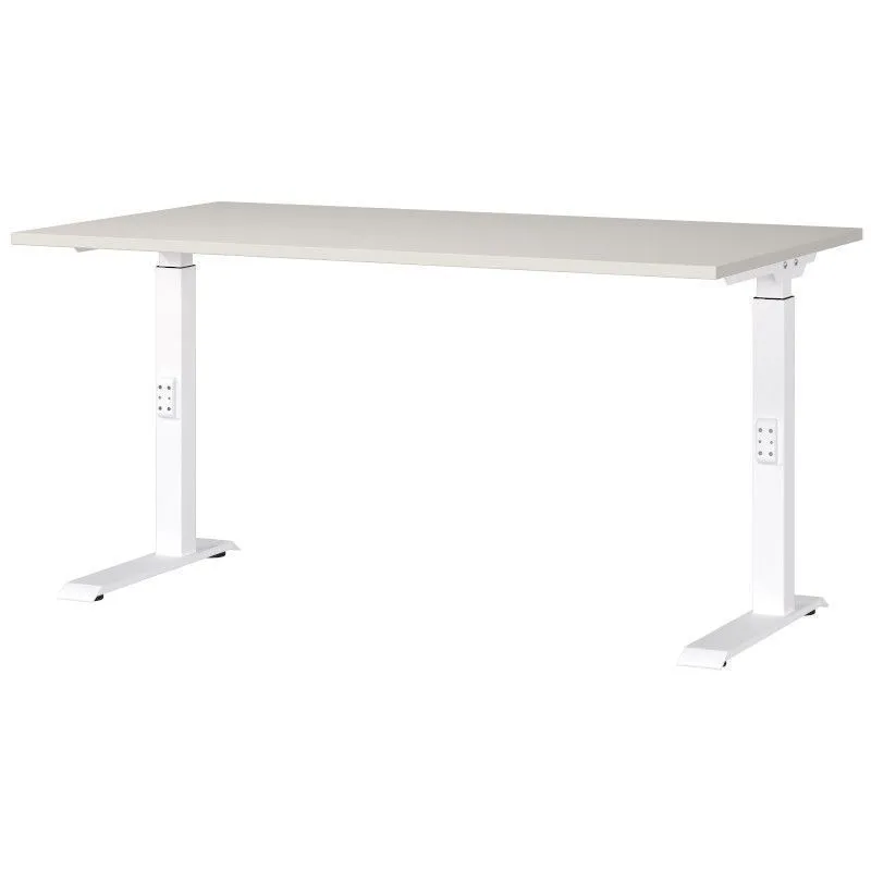 Reguleeritava kõrgusega kirjutuslaud Mailand-D 140x80 helehall/valge