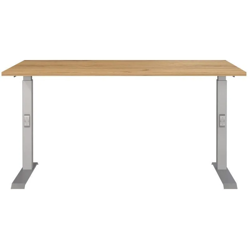 Reguleeritava kõrgusega kirjutuslaud Mailand-D 140x80 navarra tamm/hõbehall