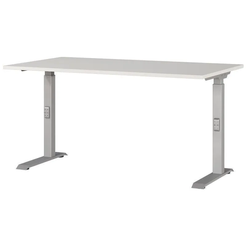 Reguleeritava kõrgusega kirjutuslaud Mailand-D 140x80 helehall/hõbehall