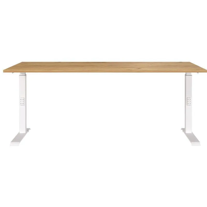 Reguleeritava kõrgusega kirjutuslaud Mailand-D 180x80 navarra tamm/valge