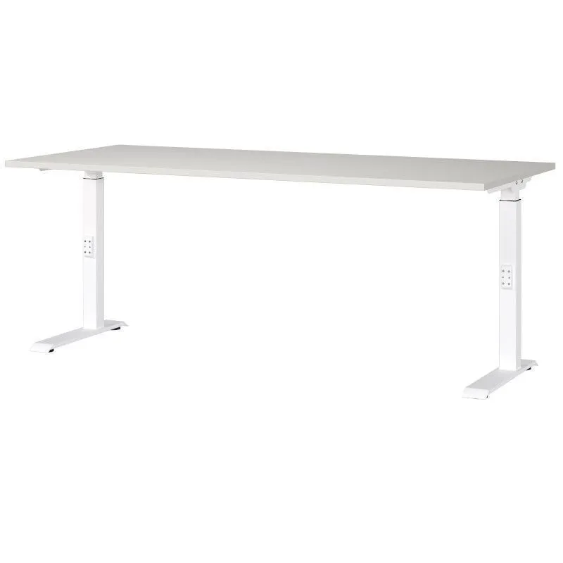 Reguleeritava kõrgusega kirjutuslaud Mailand-D 180x80 helehall/valge