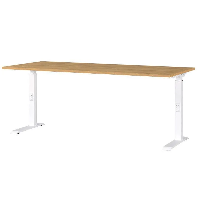 Reguleeritava kõrgusega kirjutuslaud Mailand-D 180x80 grandson tamm/valge