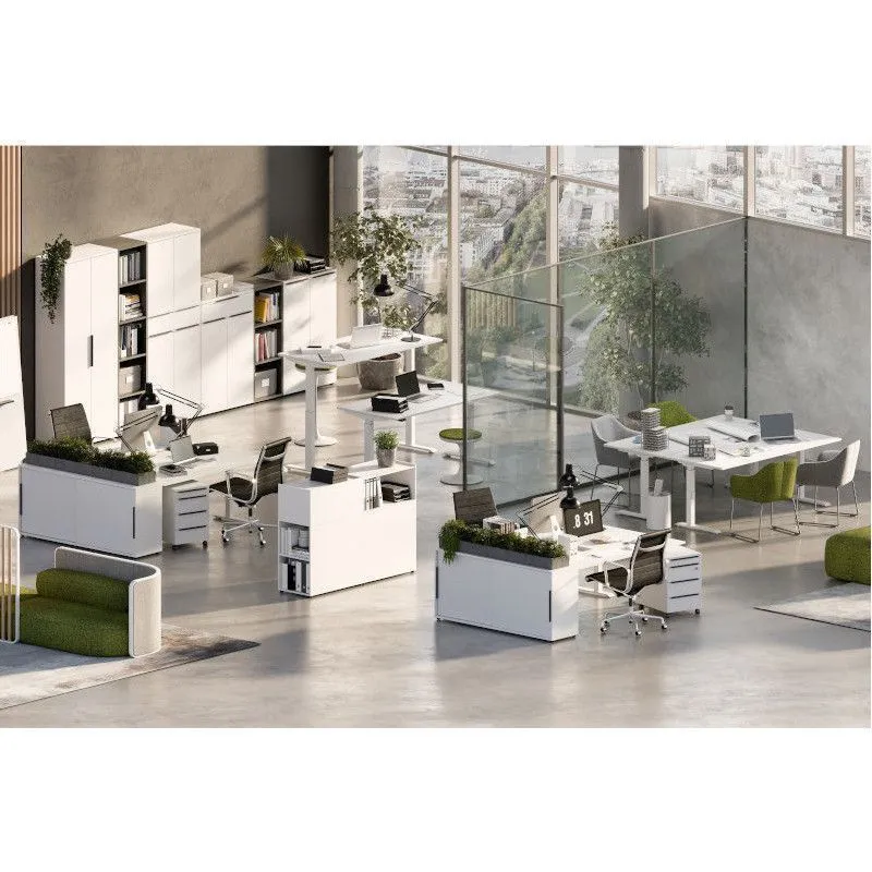 Reguleeritava kõrgusega kirjutuslaud Mailand-D 180x80 kašmiir/hõbehall