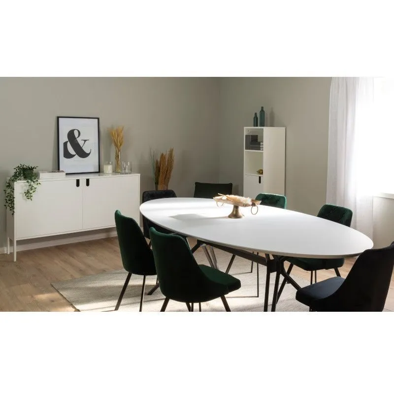 Tenzo söögilaud Cibuz 120x240 valge/must