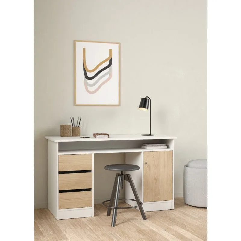 Kirjutuslaud Function 3s1u valge/hickory