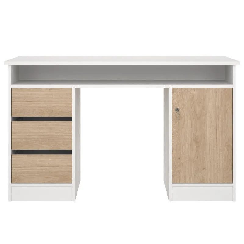 Kirjutuslaud Function 3s1u valge/hickory