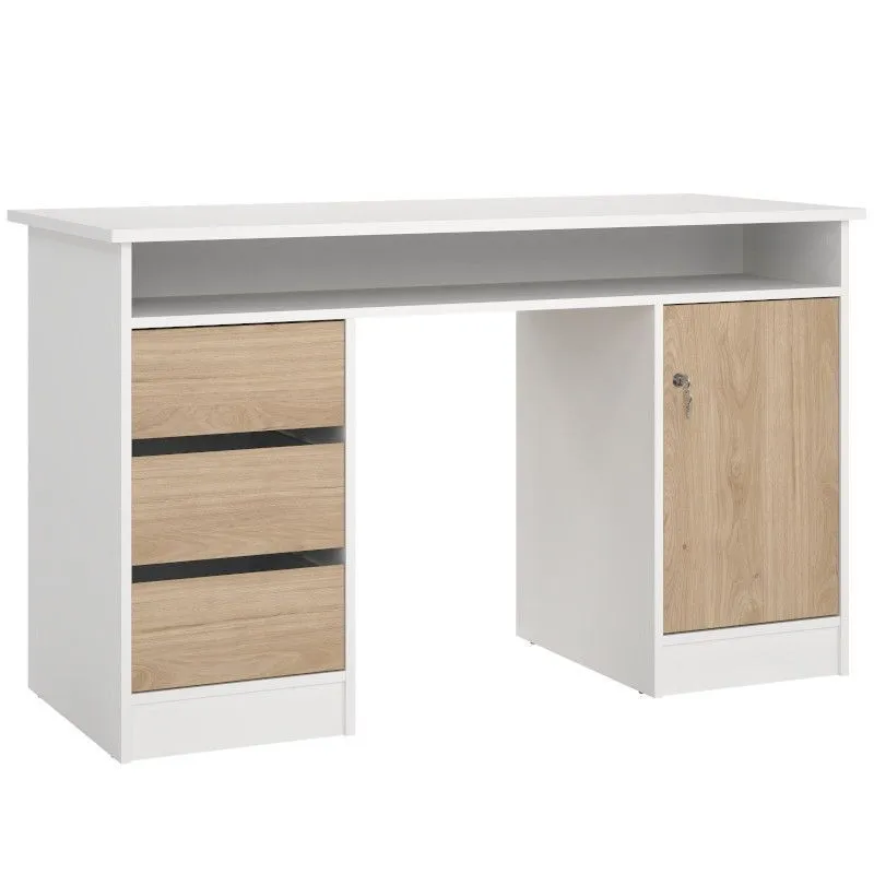 Kirjutuslaud Function 3s1u valge/hickory