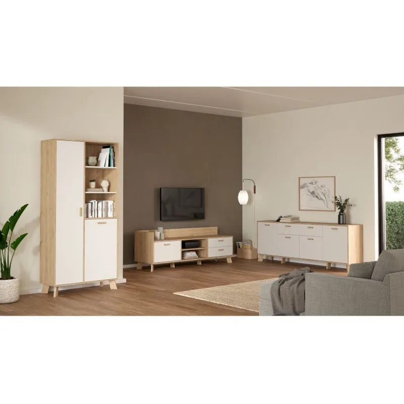 Tv-alus Ikast 2u1s hickory/valge