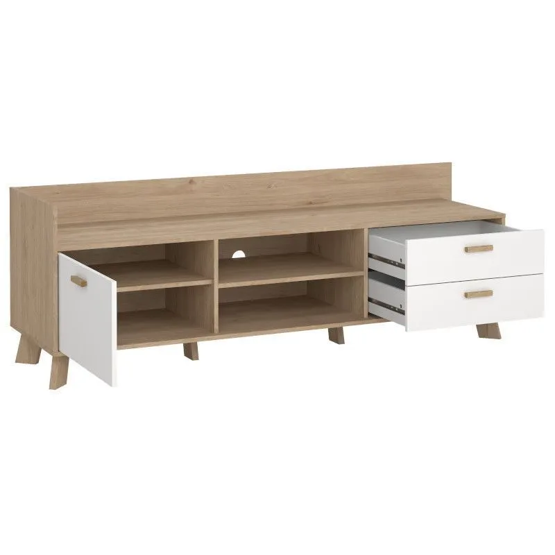 Tv-alus Ikast 2u1s hickory/valge