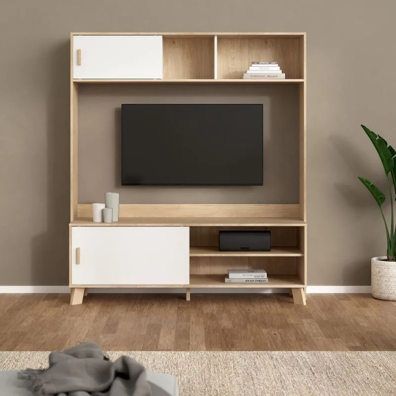 Tv-alus Ikast 2lu hickory/valge