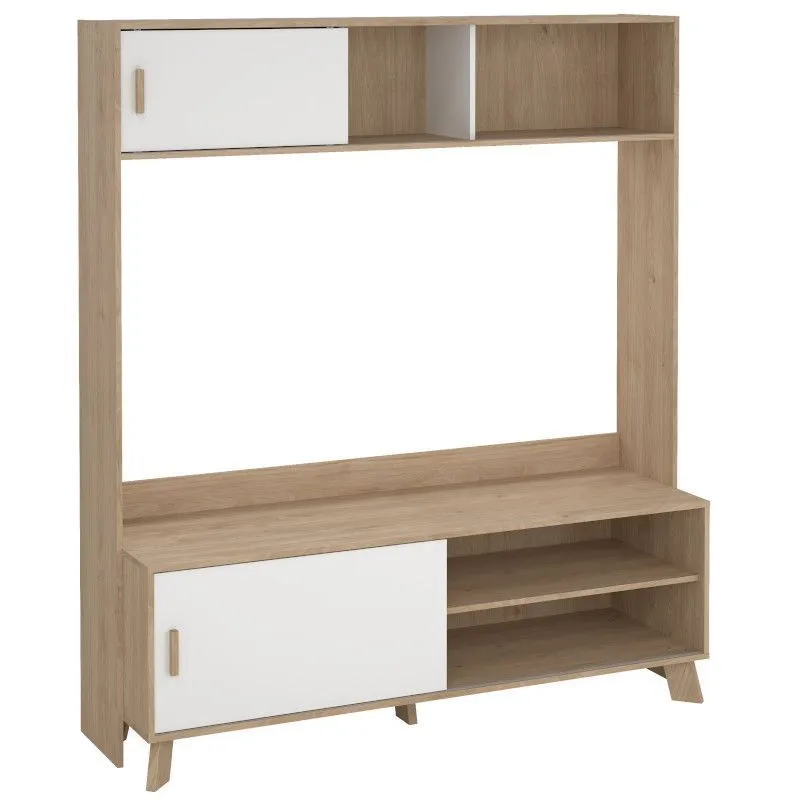 Tv-alus Ikast 2lu hickory/valge