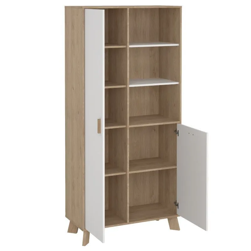 Puhvetkapp Ikast 2u hickory/valge