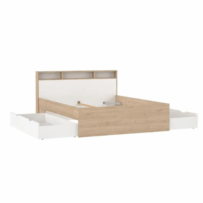 Voodi Ikast 160x200 hickory/valge