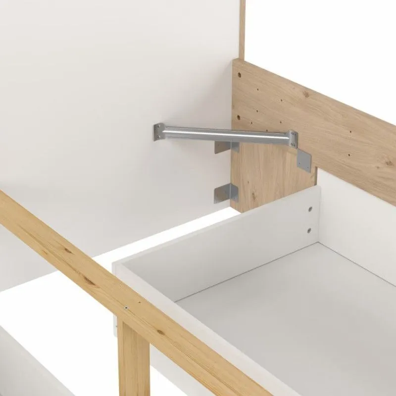 Voodi Ikast 160x200 hickory/valge