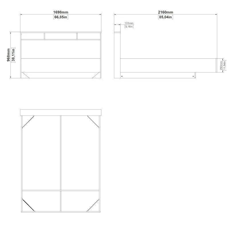 Voodi Ikast 160x200 hickory/valge