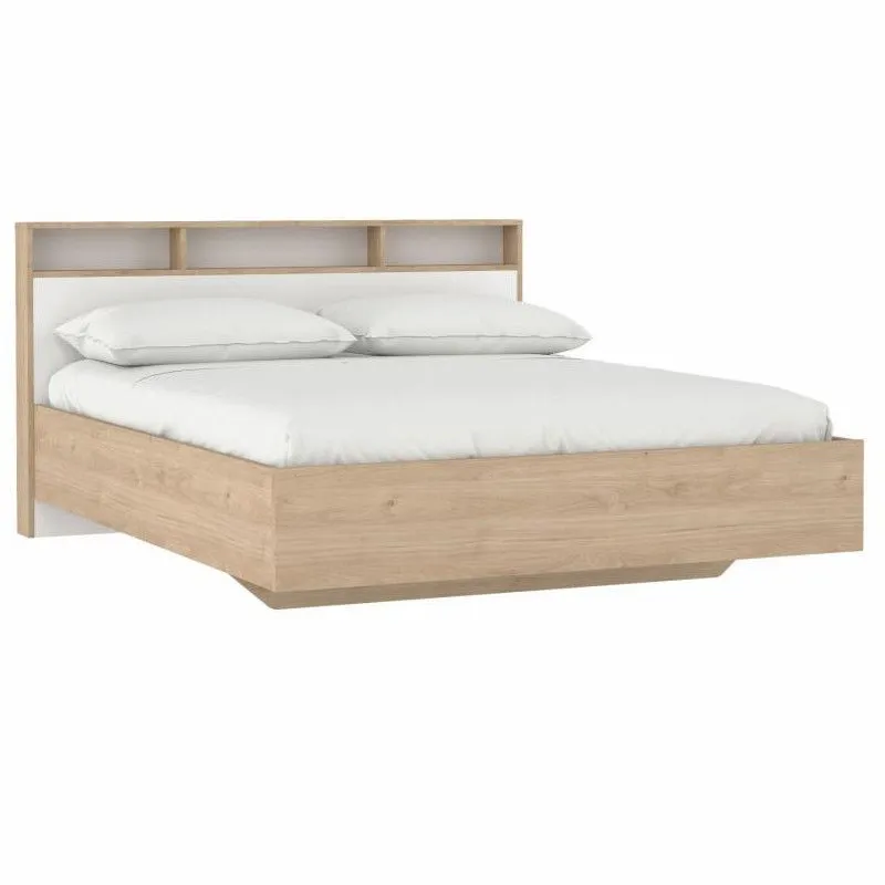 Voodi Ikast 160x200 hickory/valge
