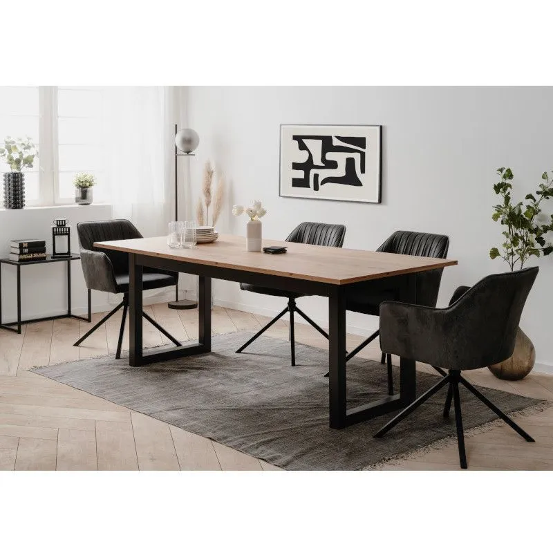 Pikendatav söögilaud Denver 90x200/240 antrasiit/artisan tamm