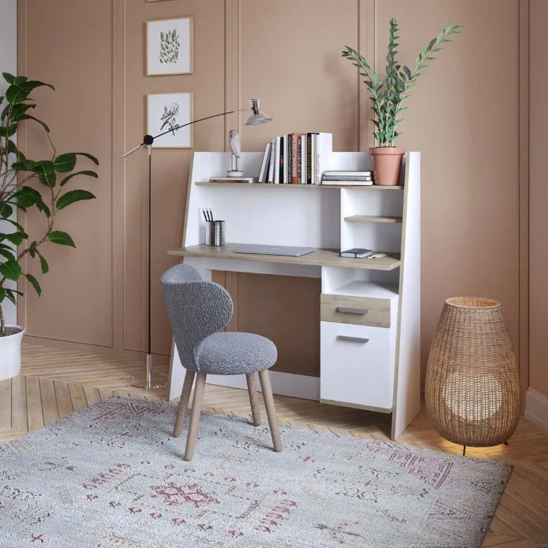 Kirjutuslaud Bualy 1u1s kronbergi tamm/valge