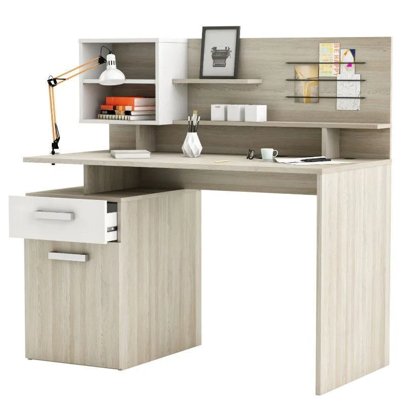 Kirjutuslaud Malicia 122x60 shannon tamm/valge