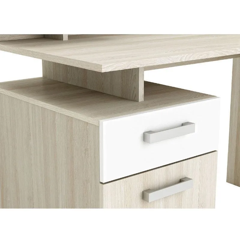 Kirjutuslaud Malicia 122x60 shannon tamm/valge