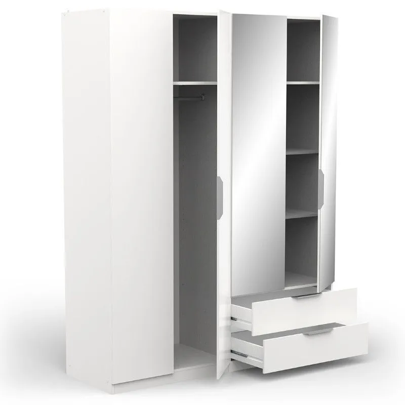 Riidekapp peegliga Ghost 4u2s valge