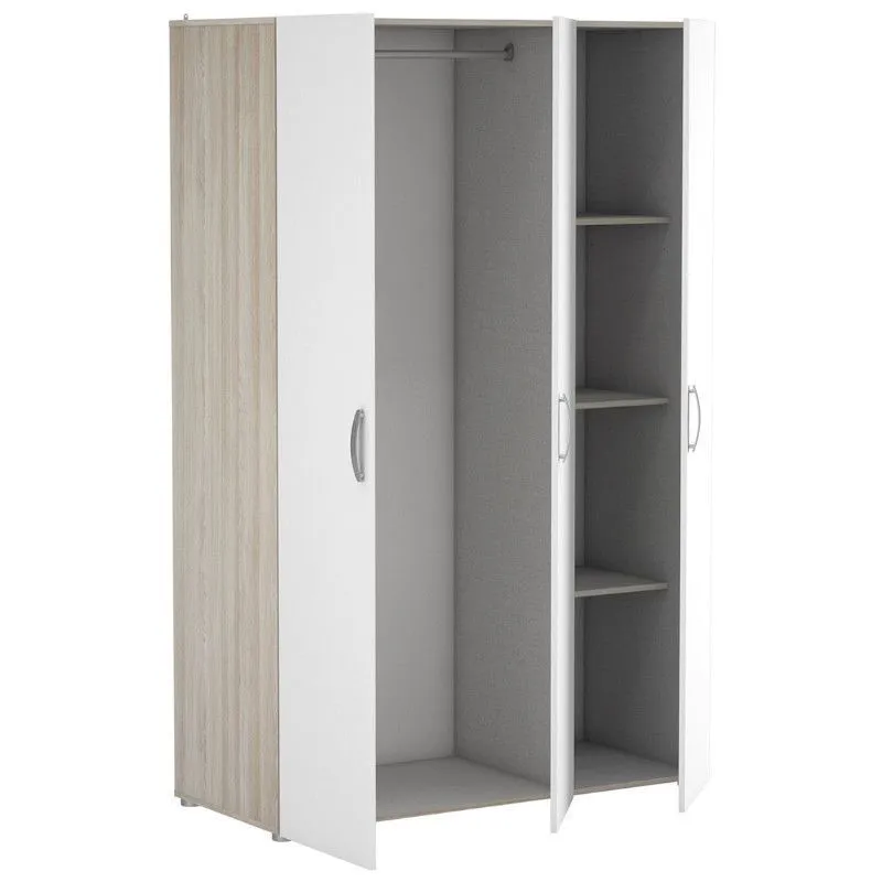 Riidekapp Nano 3u shannon tamm/valge