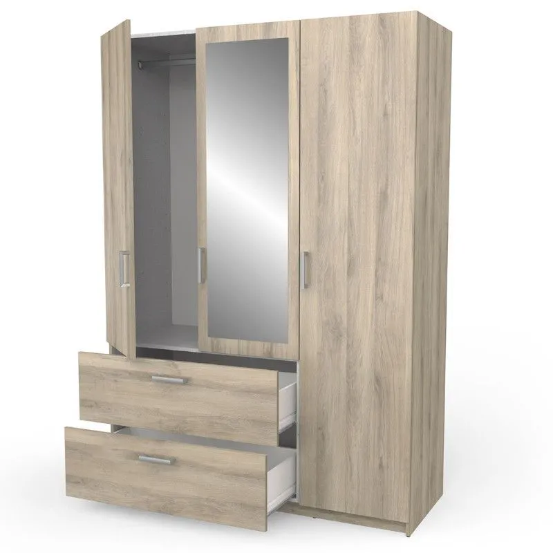 Riidekapp peegliga Ready2 3u2s kronbergi tamm