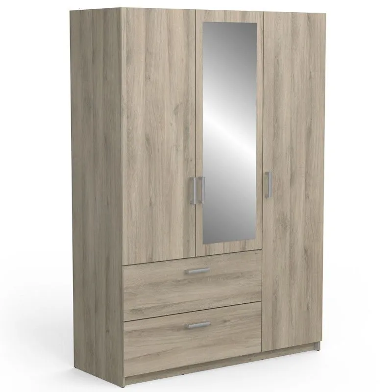 Riidekapp peegliga Ready2 3u2s kronbergi tamm