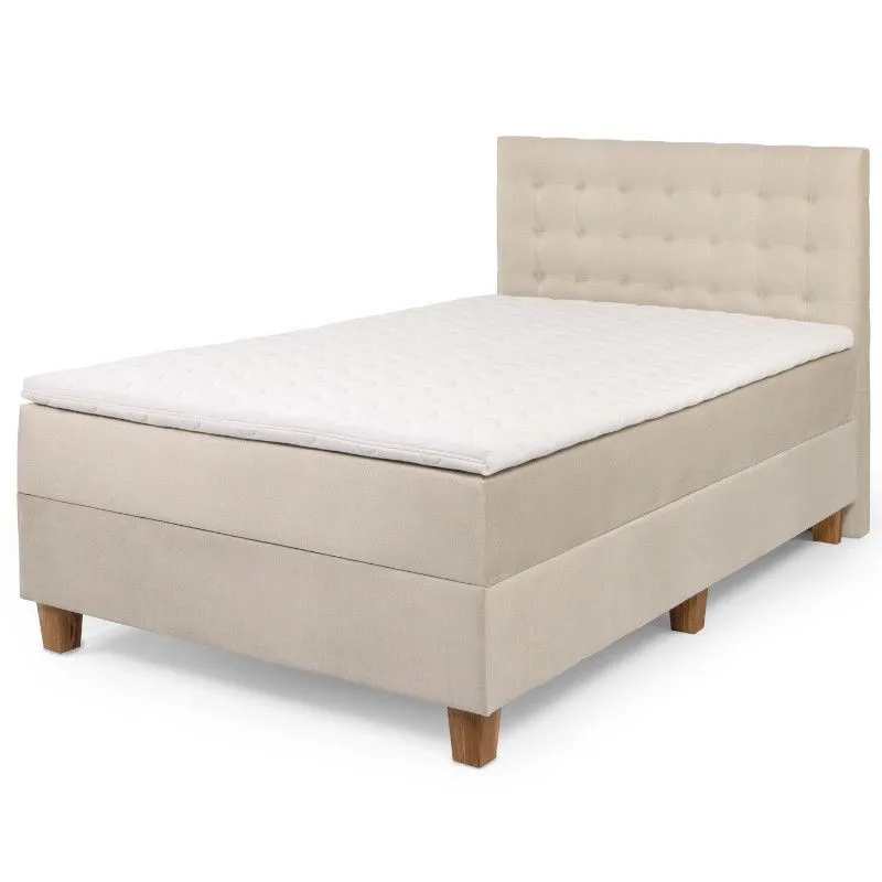 Pesukastiga kontinentaalvoodi Marika pocket 120x200 helebeež