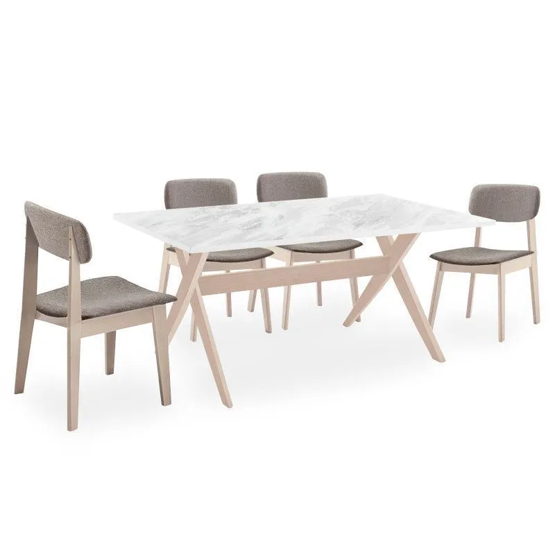 Söögilaud Sorrento 150x90 marmor/valge pöök