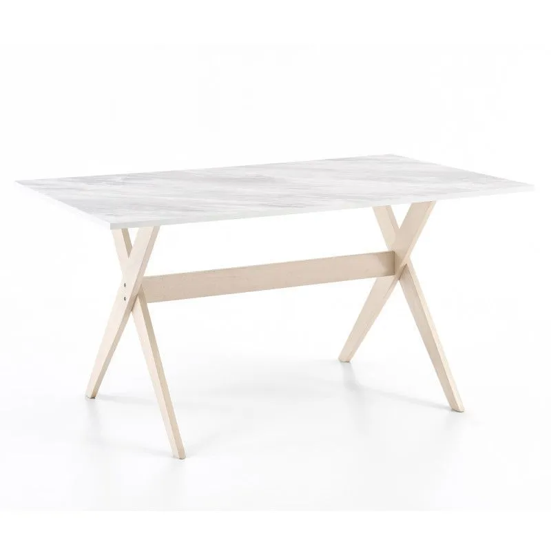 Söögilaud Sorrento 150x90 marmor/valge pöök