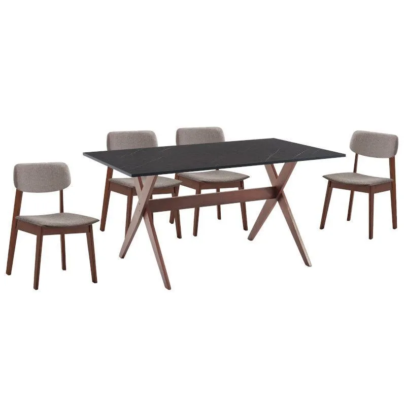 Söögilaud Sorrento 150x90 marmor/hele wenge