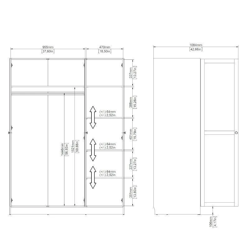 Riidekapp Billund 3u hickory