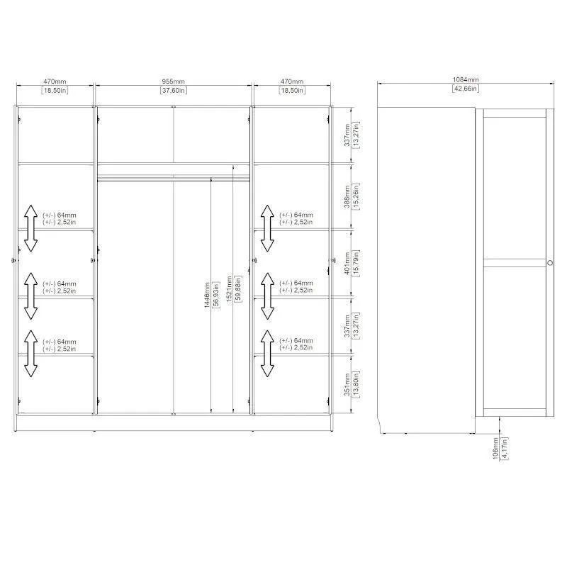Riidekapp Billund 4u hickory