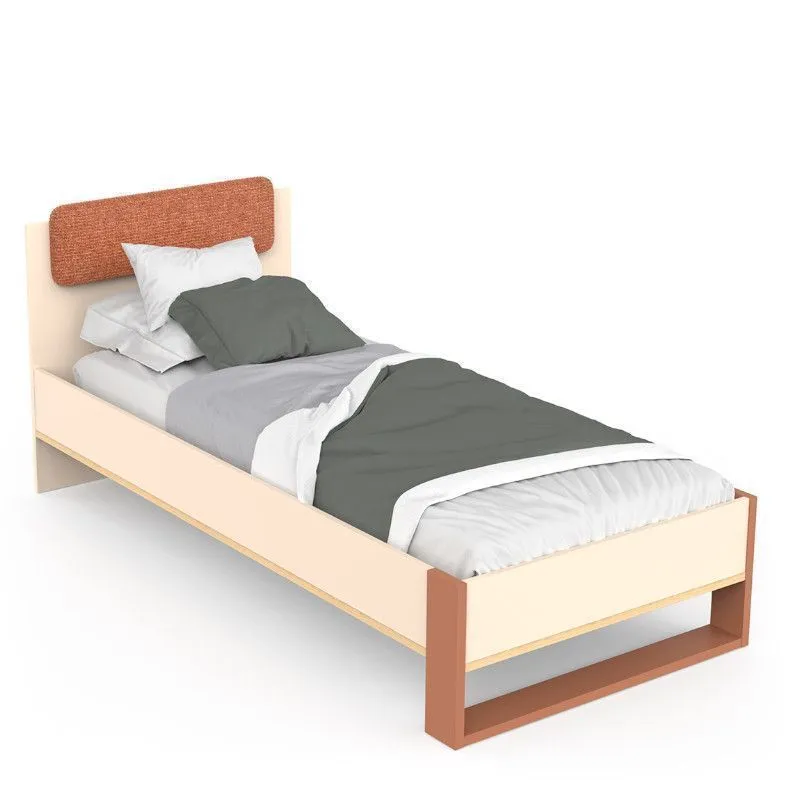 Voodi Camillia 90x200 terrakota/beež