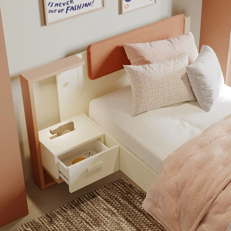 Voodi Camillia 90x200 terrakota/beež