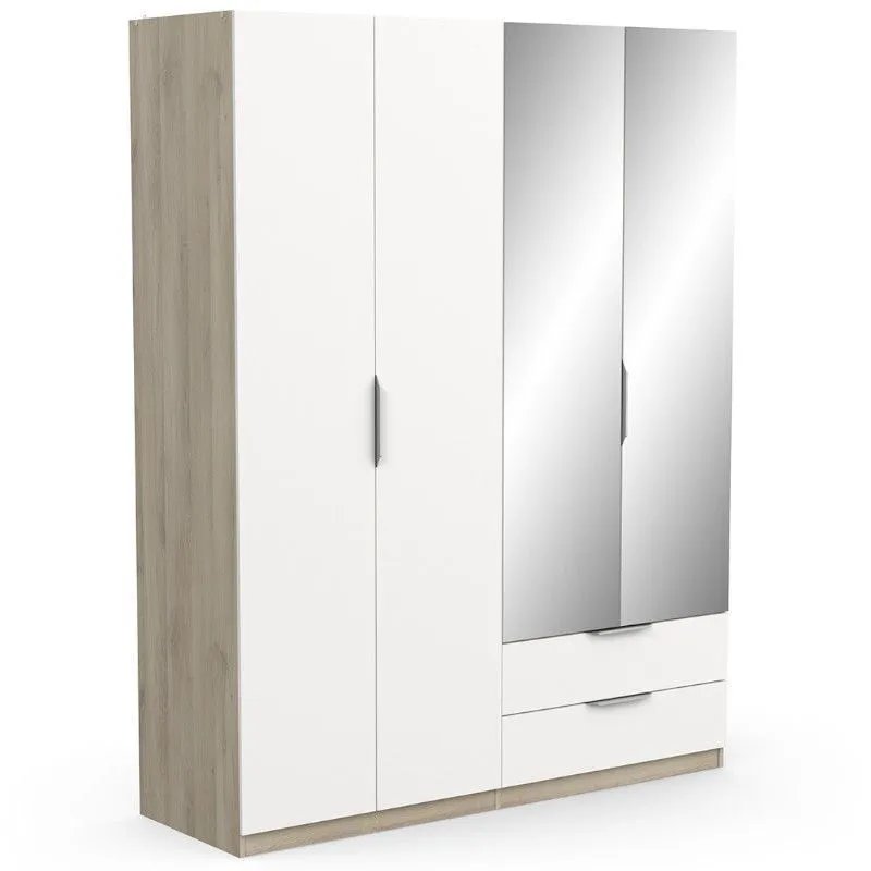 Riidekapp peegliga Ghost 4u2s valge/kronberg
